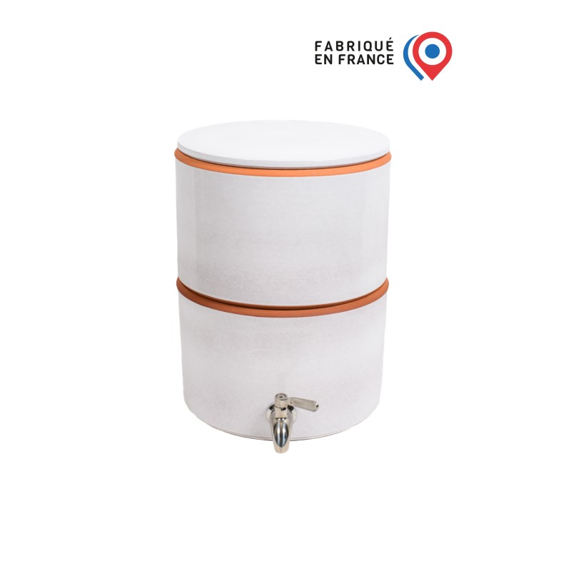 Fontaine Filtrante Terre Cuite Blanche PauBrasil – Élégance & Eau Filtrée Naturellement