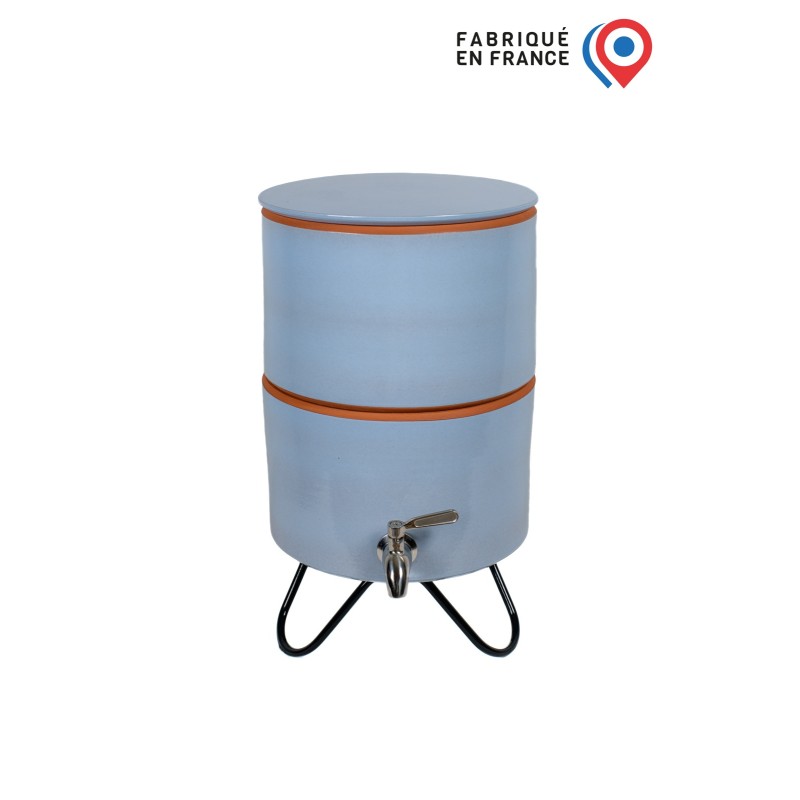 Filtre à eau avec socle PAUBRASIL 5L terre cuite émaillée bleue