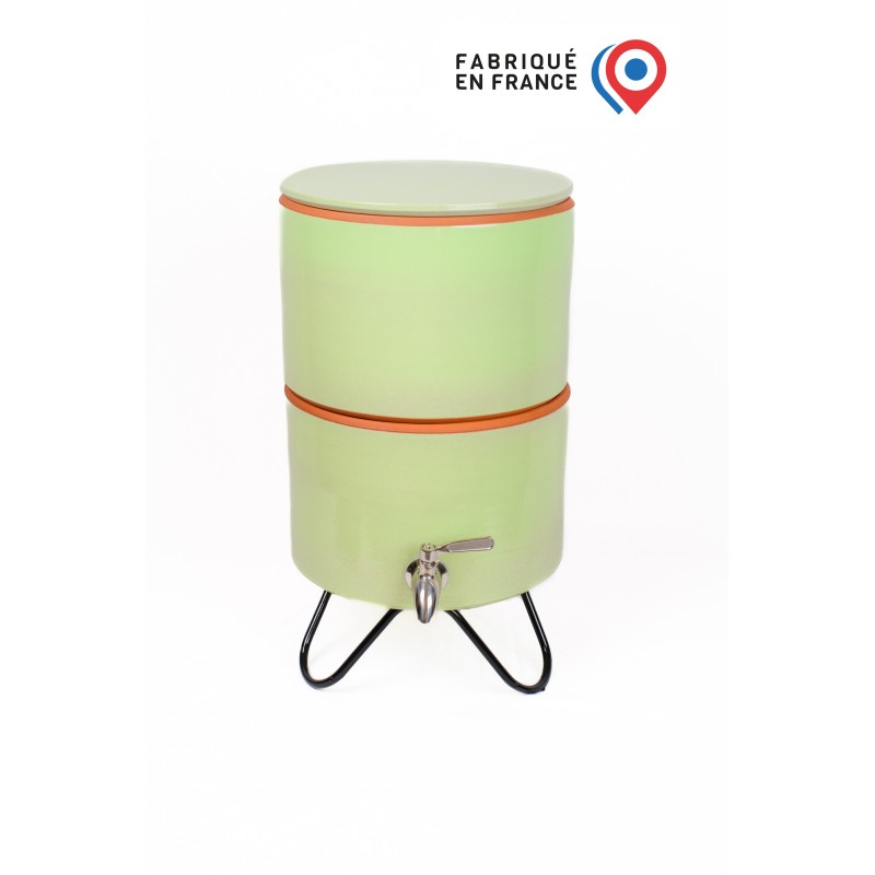 Filtre à eau avec socle PAUBRASIL 5L terre cuite émaillée verte