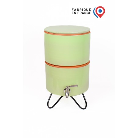 Filtre à eau avec socle PAUBRASIL 5L terre cuite émaillée verte Filtre à eau avec socle PAUBRASIL 5L terre cuite émaillée verte