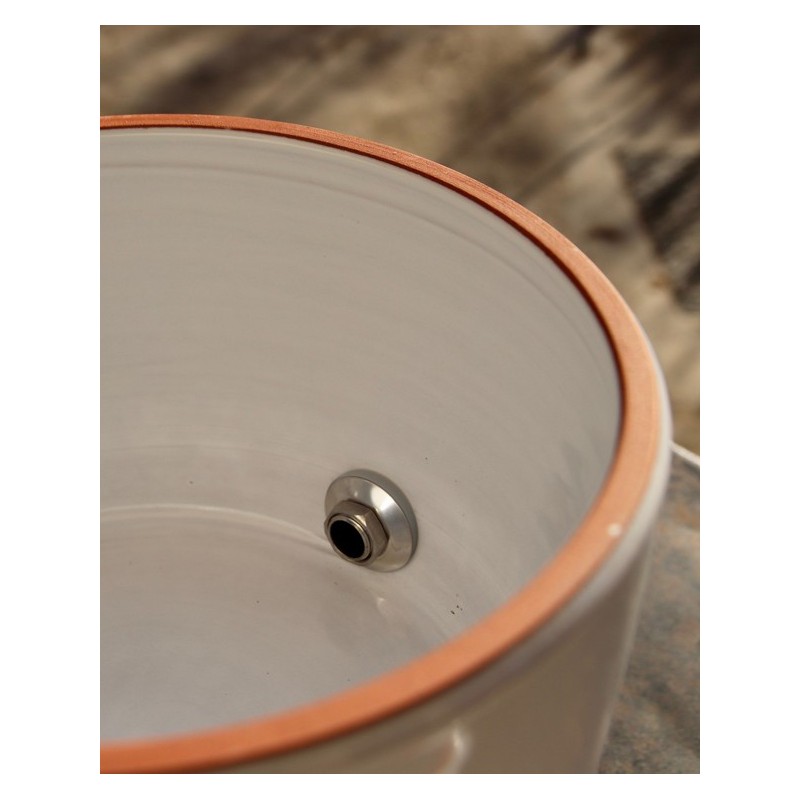 Fontaine Filtrante Française PAUBRASIL 5L terre cuite émaillée blanche