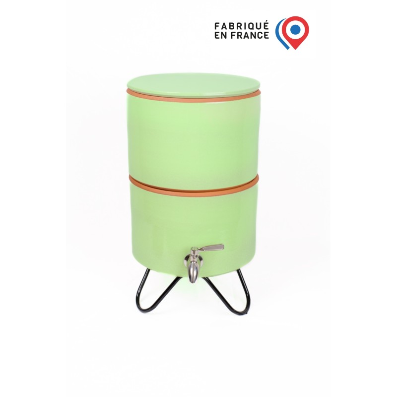 Filtre à eau avec socle PAUBRASIL 5L terre cuite émaillée verte
