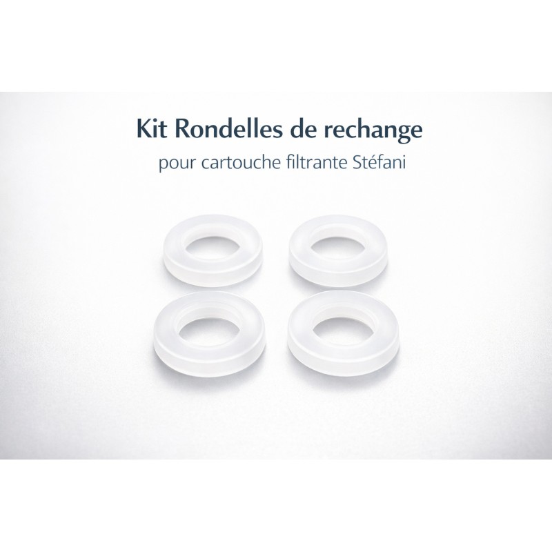Lot de 4 rondelles de rechange pour cartouche filtrante Stefani