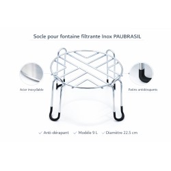 Socle pour filtre 9L Inox à eau PAUBRASIL