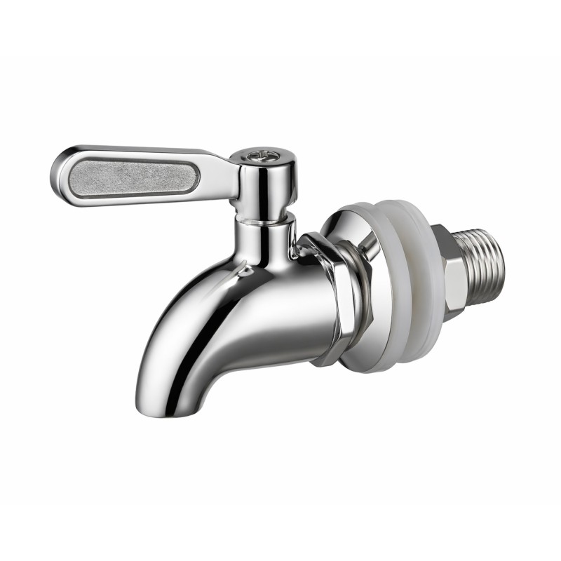 Robinet inox pour fontaine filtrante PauBrasil avec sa clé de montage
