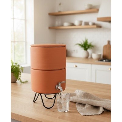 Filtre à eau avec socle PAUBRASIL 5L terre cuite brute - émaillée