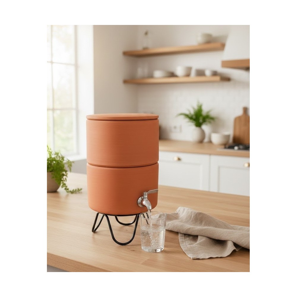Filtre à eau avec socle PAUBRASIL 5L terre cuite brute - émaillée