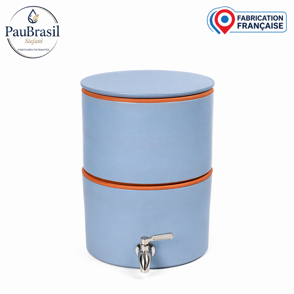 Filtre à eau sans socle PAUBRASIL 5L terre cuite émaillée bleue
