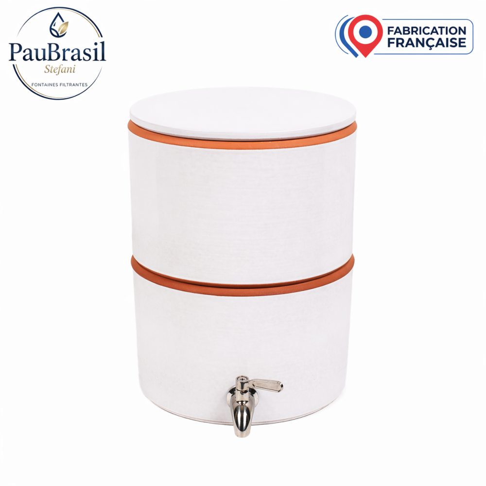 Filtre à eau sans socle PAUBRASIL 5L terre cuite émaillée blanche