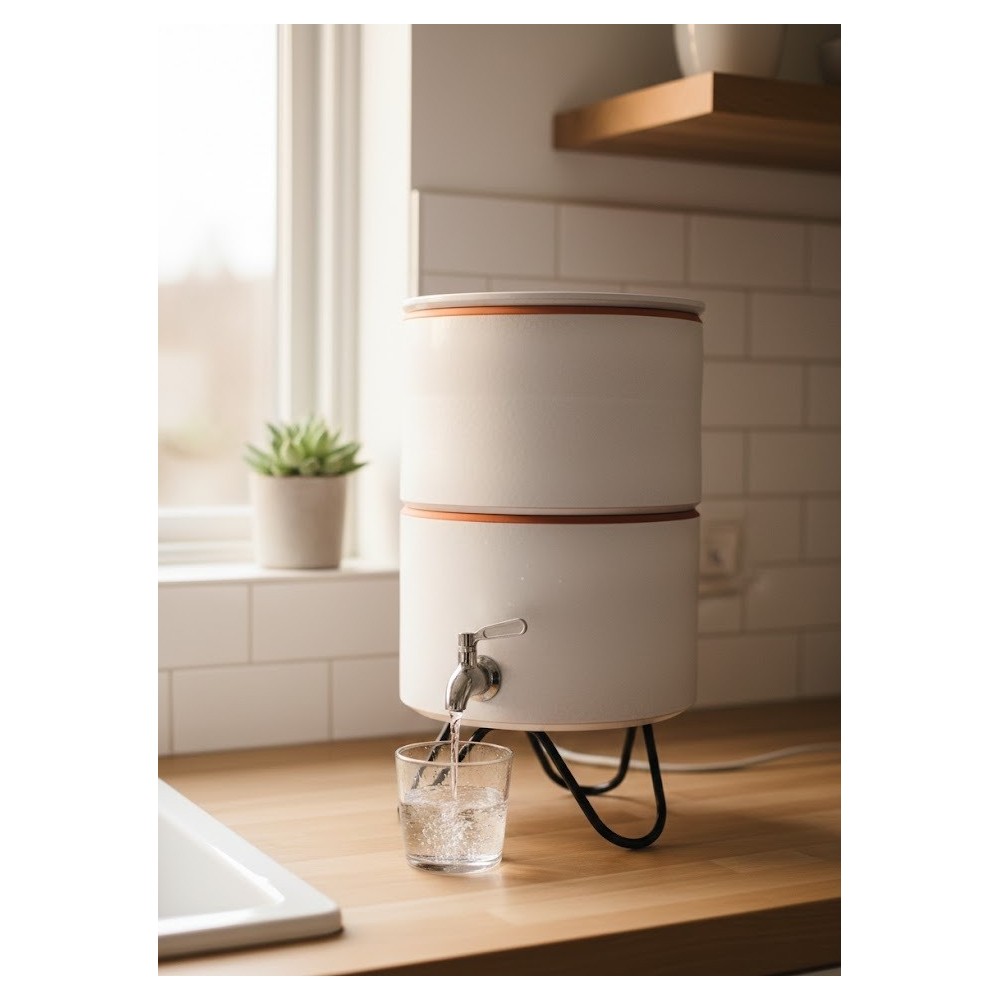 Filtre à eau PAUBRASIL 5L terre cuite émaillée blanche