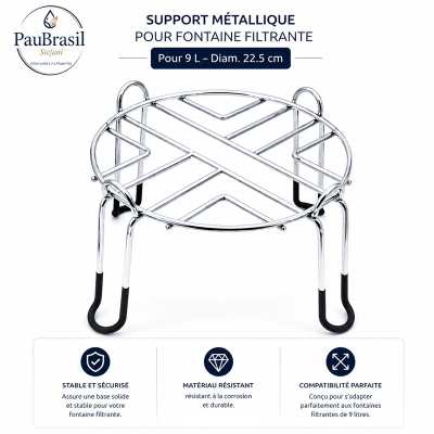 Socle pour filtre 9L Inox à eau PAUBRASIL