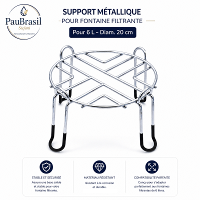 Socle pour filtre 6L Inox à eau PAUBRASIL