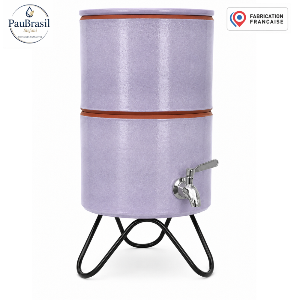 Filtre à eau avec socle PAUBRASIL 5L terre cuite émaillée Lilas