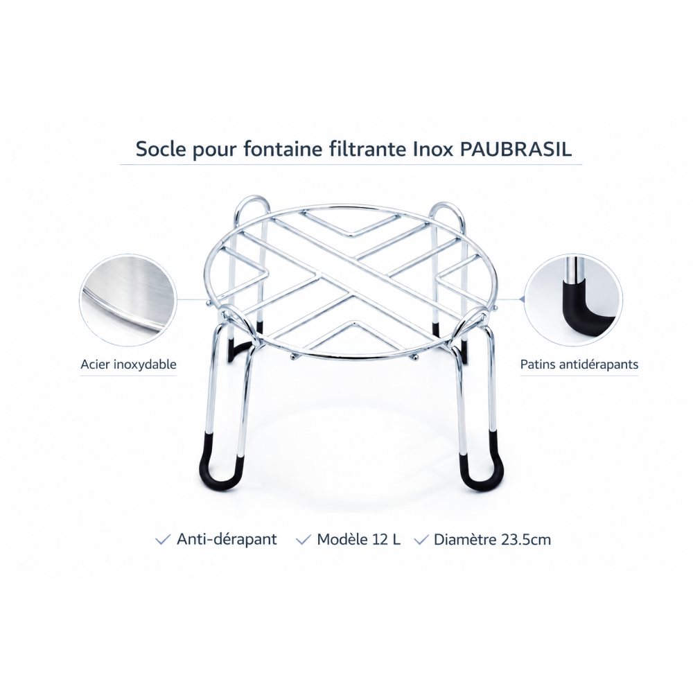 Socle pour filtre 12L Inox à eau PAUBRASIL