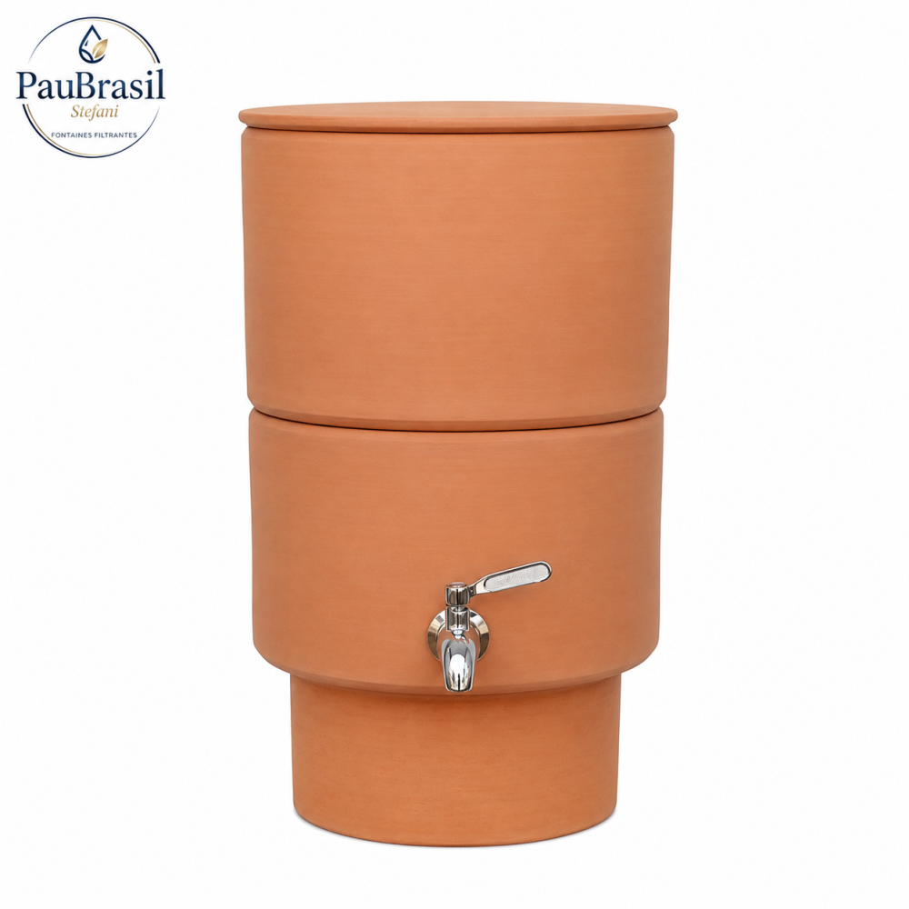 Socle terre cuite pour filtre à eau PAUBRASIL ceramique -suggestion de présentation