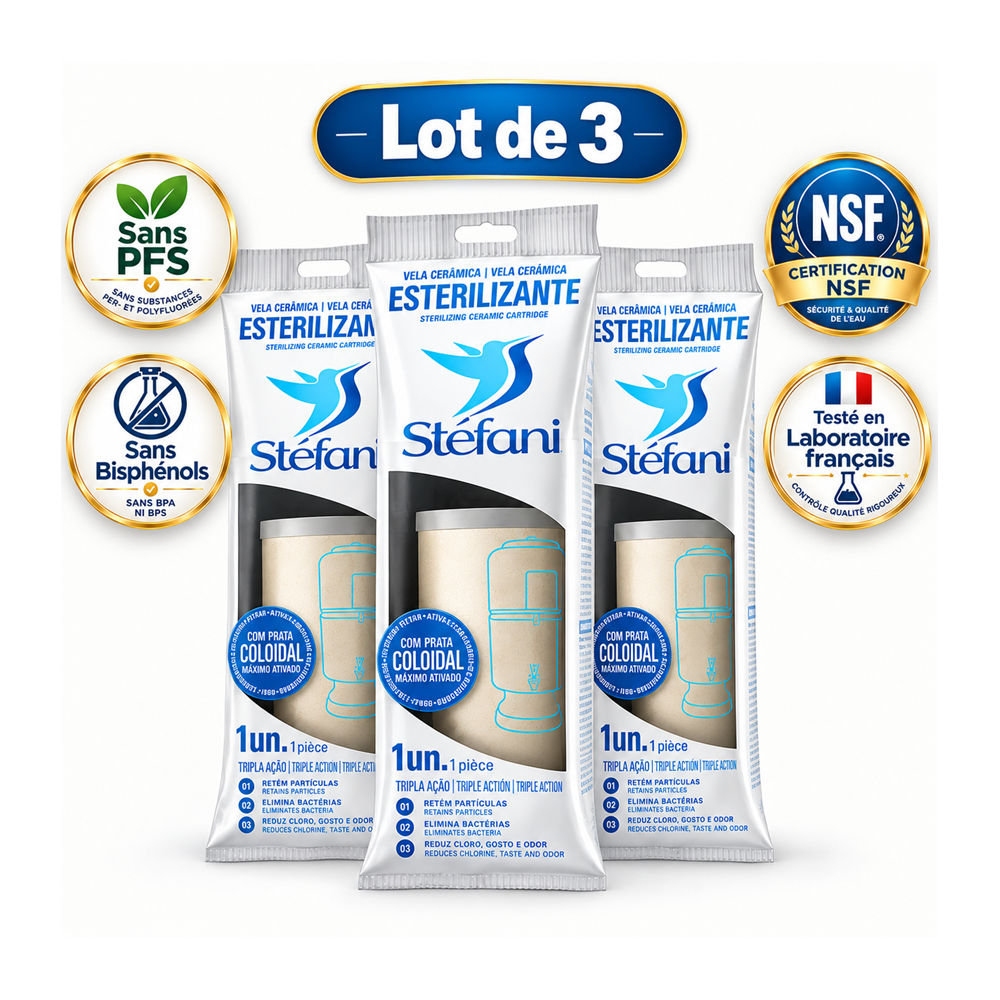 Lot de 3 Cartouches Filtrantes à eau Stéfani®