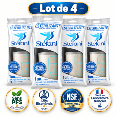 Lot de 4 Cartouches Filtrantes à eau Stéfani®