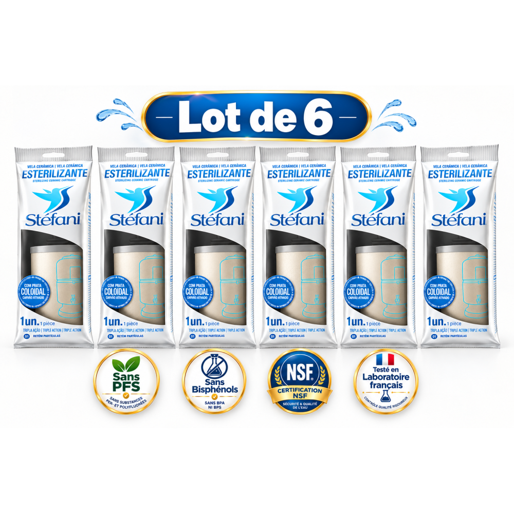 Lot de 6 Cartouches Filtrantes à eau Stéfani®